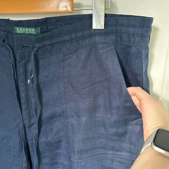 Ralph Lauren women’s navy 100% linen pants - Picture 6 of 15